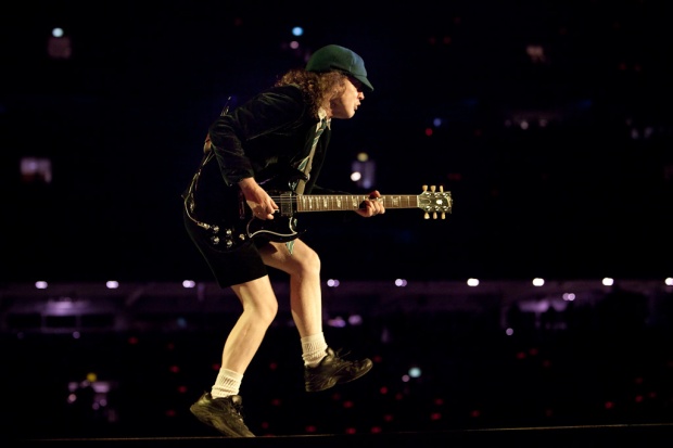 Angus Young of AC/DC performs at ANZ Stadium in Sydney, 18/2/10